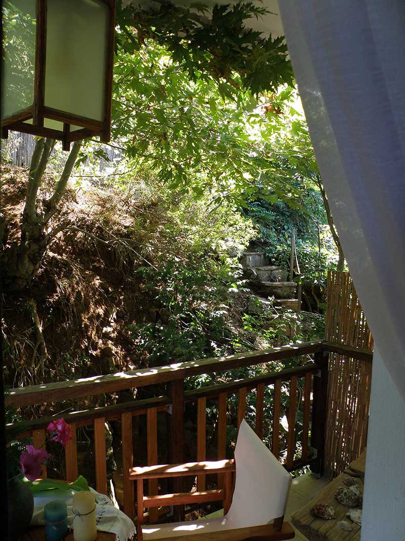 Deluxe double studio 9 - Μπαλκόνι με θέα στον κήπο